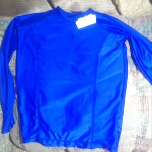 Kids Large Sport Sweat Gaurd Blue Long Sleeve Shirt protects against UV Rays